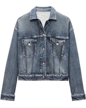 Rag & Bone Long-Sleeved Denim Jacket - Blue