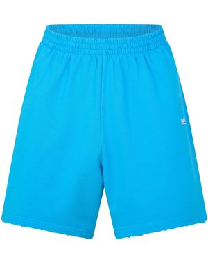 Balenciaga Logo Jersey Shorts - Blue