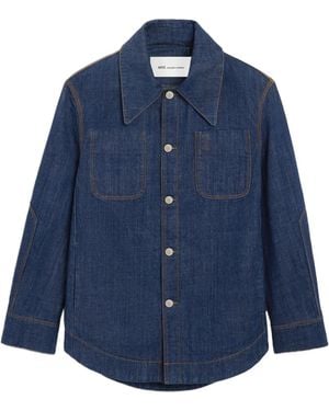 Ami Paris Ami Ami De Coeur Worker Worker Overshirt - Blue