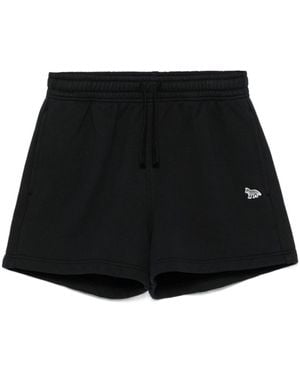 Maison Kitsuné Maison Kitsuné Baby Fox-Patch Drawstring Shorts - Black