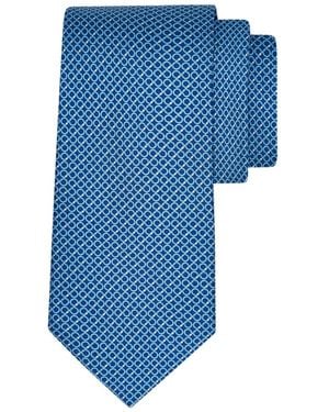 Ferragamo Gancini Striped Print Tie - Blue