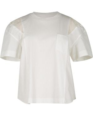 Sacai Poplin Jersey T-Shirt - White