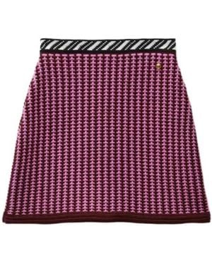 Versace Wool Crochet-Stitch Knit Mini Skirt - Red