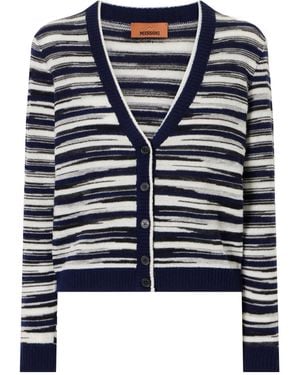 Missoni Striped Cashmere And Wool-Blend Cardigan - Blue