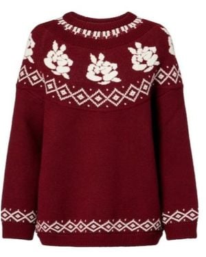 Magda Butrym Patterned Wool Jumper - Red