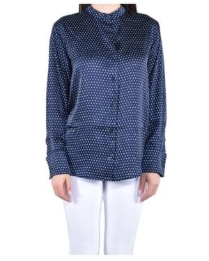 Michael Kors Michael Polka Dot Print Satin Shirt - Blue