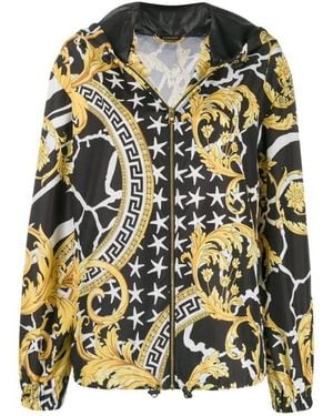 Versace Savage Baroque Printed Casual Jacket - Yellow