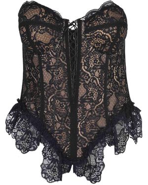 GIUSEPPE DI MORABITO Lace Bustier - Black
