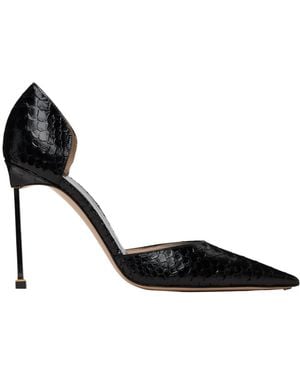 Tom Ford D'Orsay Pointed Textured Heel Pumps - Black