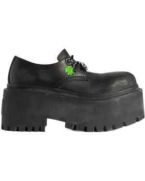 Balenciaga Strike Platform Derby Lace-Up Shoes - Black