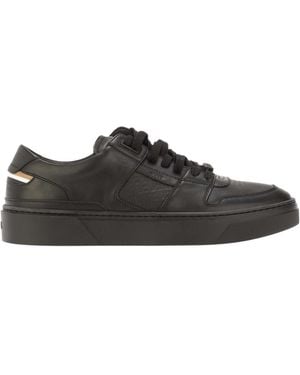 BOSS Lowtop Thicksoled Leather Trainers - Black