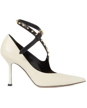Fendi Vertigo Pergamena Leather Court Shoes - Metallic