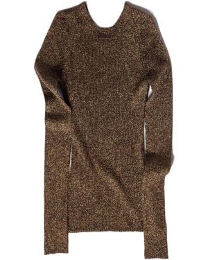 Miu Miu Crewneck Ribbed Jumper - Brown