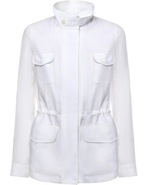 Loro Piana Collared Drawstring Jacket - White
