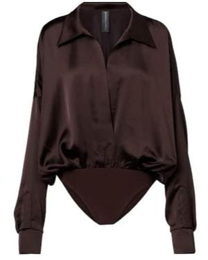 Norma Kamali Long-Sleeved Jumpsuit - Brown