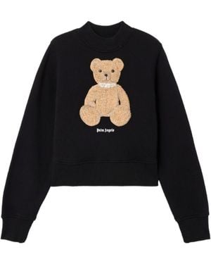 Palm Angels Bear Printed Crewneck Sweatshirt - Black