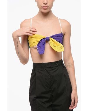 DSquared² Sangallo Color Block Bra Top - Black