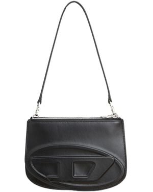 DIESEL 1Dr Twin Logo Embossed Shoulder Bag - Black