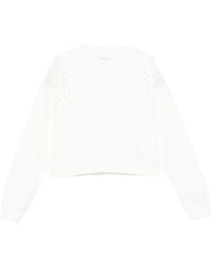 Patrizia Pepe Crystal-Embellishment Sweatshirt - White