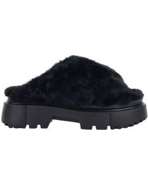 Hogan Open Toe Slip On Sandals - Blue