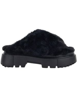 Hogan Open Toe Slip On Sandals - Blue