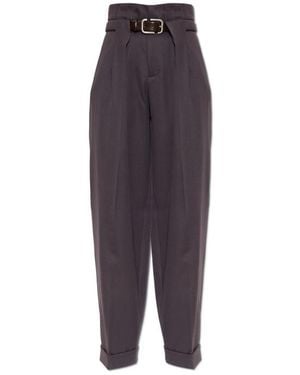 The Attico The Belted Pleated Trousers - Purple