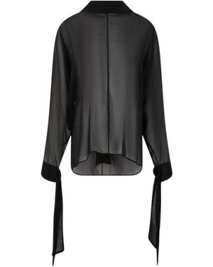P.A.R.O.S.H. Shirt With Bow Sleeves - Black