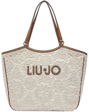 Liu Jo Logo Lace Tote Bag - White