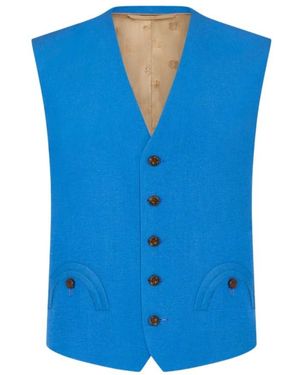 Blazé Milano Front-Pocket Waistcoat - Blue