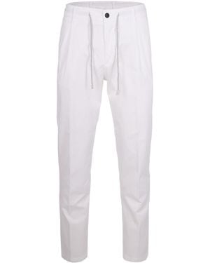 Eleventy Drawstring Tapered Trousers - White