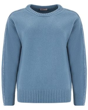 Herno Crew-Neck Wool Sweater - Blue
