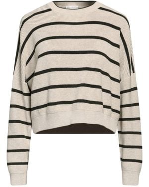 Brunello Cucinelli Striped Knit Jumper - White