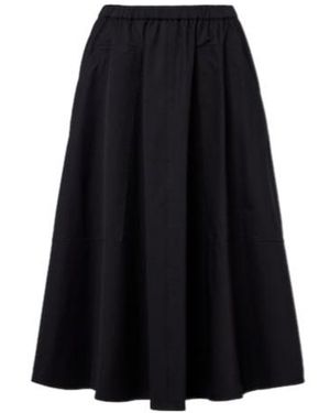 Vince Cotton Midi Skirt - Black