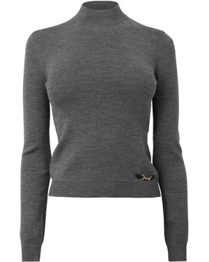 Gucci Mockneck Fitted Knit Jumper - Grey