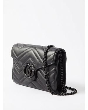 Gucci Chain Linked Gg Marmont Wallet - Black