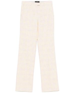 Etro Slub Linen-Blend Trousers - White