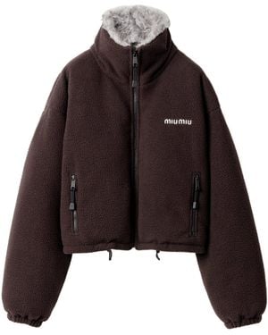 Miu Miu Fleece Down Jacket - Brown