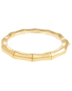 AllSaints Engraved Hinged Bangle Bracelet - Metallic
