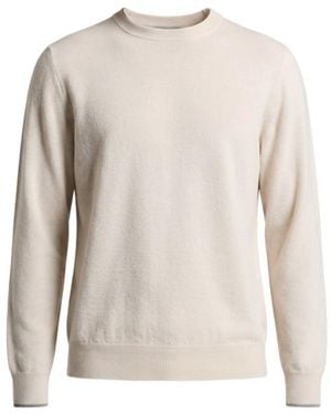 Peserico Crew-Neck Long-Sleeve Knit Top - Natural