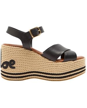 Chloé Wedge Sandals - Black