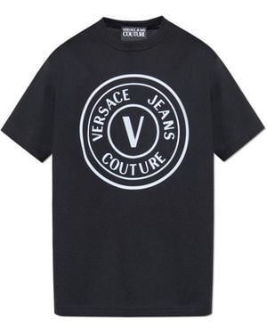 Versace Jeans Couture Couture Logo Printed Crewneck T-Shirt - Black