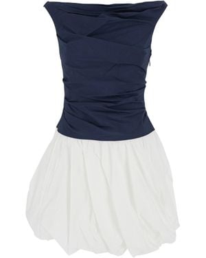 Jonathan Simkhai Mini Dress Salina Cotton Blend - Blue