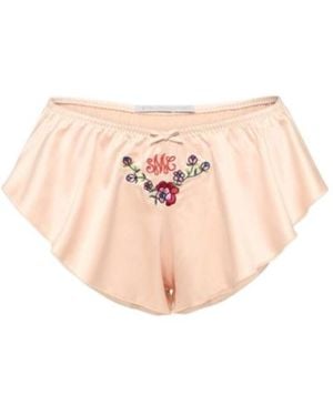 Stella McCartney Embroidered Satin Sleep Shorts - Pink