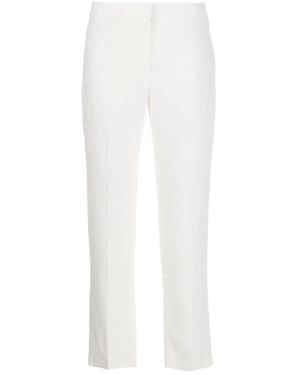 McQueen Straight Leg Cropped Trousers - White