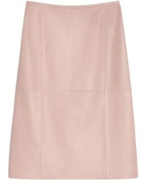 Jil Sander Midi Leather Skirt - Pink