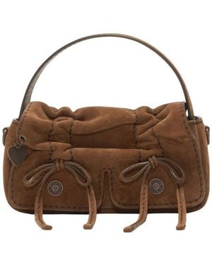 Acne Studios Multipocket Suede Shoulder Bag - Brown