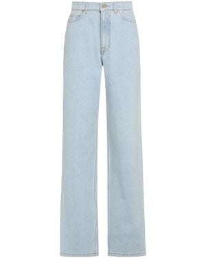 Nina Ricci Logo-Patch High-Rise Boyfriend Jeans - Blue