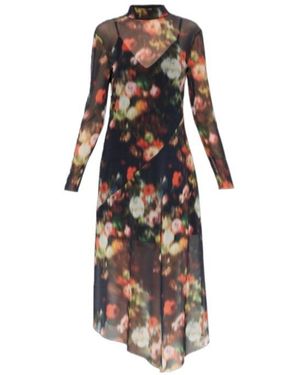 AllSaints Gracie Sheer Floral Midi Dress - Multicolour