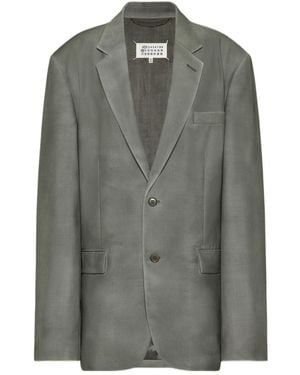 Maison Margiela Longline Mohair Wool Blazer - Grey
