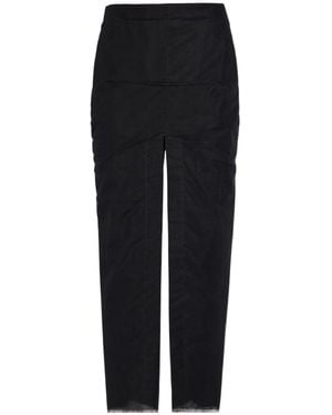 Rick Owens Sliced Tulle Midi Skirt - Black